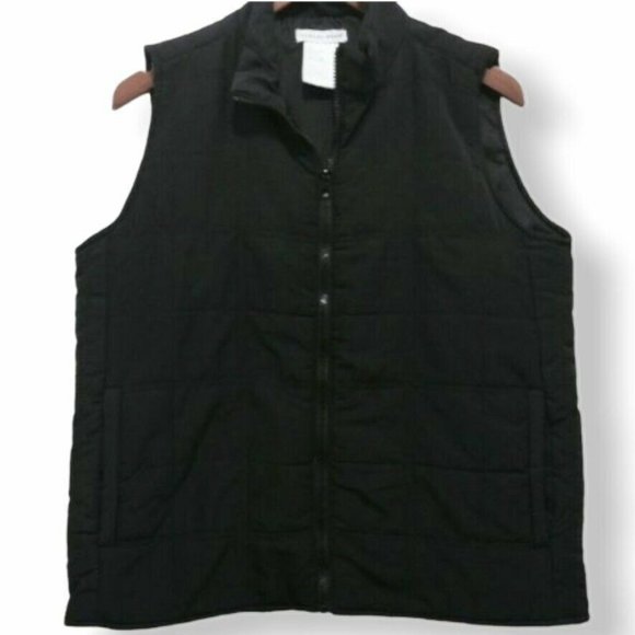 Casual Gear | Black Sleeveless Quilted Zip up Vest | Sz M - Picture 1 of 8